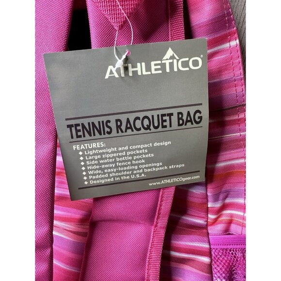 Athletico City Tennis Racquet Backpack Bag Holds 2 Rackets and Shoes Pickleball - Picture 4 of 10